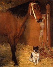 A l'écurie, cheval et chien, Edgar Degas, about 1861